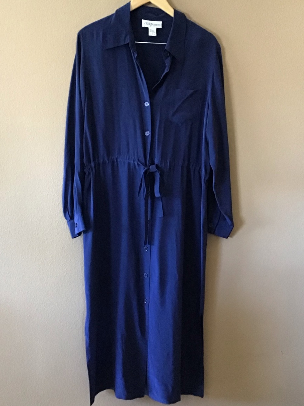 Vintage Diane Von Furstenberg 100% Silk Blue Dress (L)